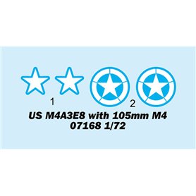 Trumpeter 07168 US M4A3E8 with 105 mm M4