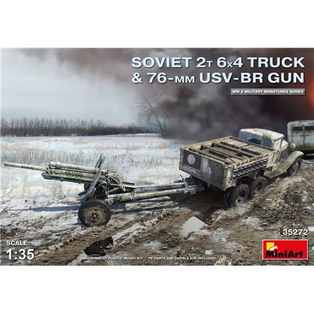 Mini Art 35272 Soviet 2t 6x4 truck w/76mmUSV-BRgun