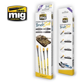 Ammo of MIG 7604 STREAKING AND VERTICAL SURFACES BRUSH SET