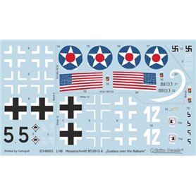 Exito EXITO DECALS 1:58 Kalkomanie do GUSTAVS OVER THE BALKANS - Messerschmitt Bf-109 G-6