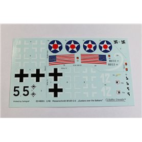 Exito EXITO DECALS 1:58 Kalkomanie do GUSTAVS OVER THE BALKANS - Messerschmitt Bf-109 G-6