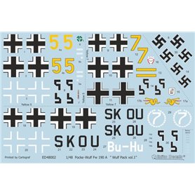 Exito EXITO DECALS 1:48 Kalkomanie do WULF PACK VOL.1 - Focke Wulf Fw-190A
