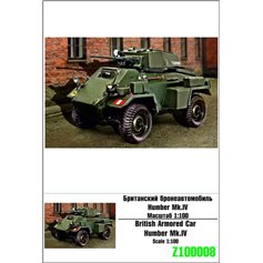 Zebrano 1:100 Resin model kit Humber Mk.IV ARMORED CAR