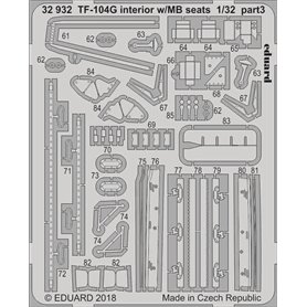 Eduard 1:32 Elementy wnętrza do TF-104G w/MB seats dla Italeri