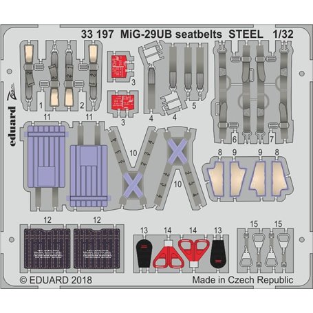 MiG-29UB seatbelts STEEL TRUMPETER