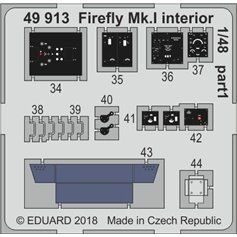 Eduard 1:48 Elementy wnętrza do Fairey Firefly Mk.I dla Trumpeter