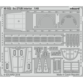 Eduard 1:48 Elementy wnętrza do Sukhoi Su-27UB dla Hobby Boss