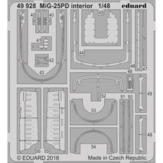 Eduard 1:48 Interior elements for MiG-25PD / ICM