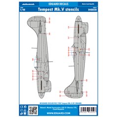 Eduard 1:48 Kalkomanie STENCILS do Hawker Tempest Mk.V dla Eduard