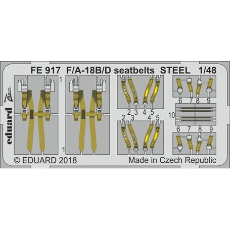 Eduard 1:48 Pasy bezpieczeństwa STEEL do F/A-18 B/D dla Kinetic