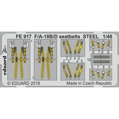 Eduard 1:48 Seatbelts STEEL for F/A-18 B/D / Kinetic