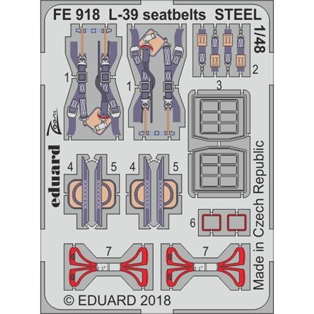 Eduard 1:48 Pasy bezpieczeństwa STEEL do L-39 dla Eduard / Special Hobby