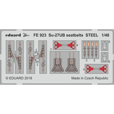 Eduard 1:48 Pasy bezpieczeństwa STEEL do Sukhoi Su-27UB dla Hobby Boss