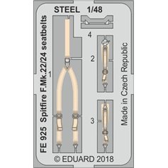 Eduard 1:48 Seatbelts STEEL for Supermarine Spitfire F.Mk.22/24 / Airfix