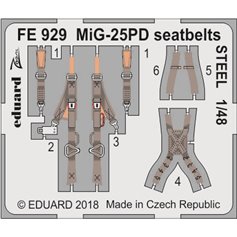 Eduard 1:48 Seatbelts STEEL for MiG-25PD / ICM