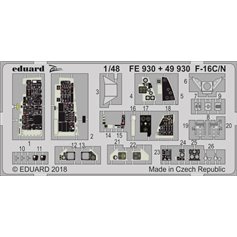 Eduard 1:48 Interior elements for F-16 C/N / Tamiya