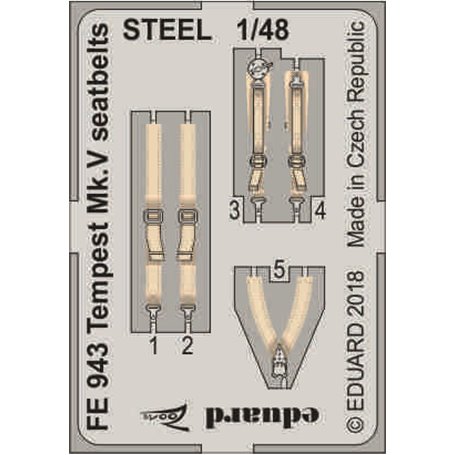 Pasy bezpieczeństwa STEEL do Tempest Mk.V seatbelts STEEL EDUARD