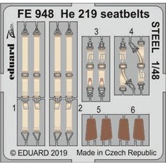 Eduard 1:48 Pasy bezpieczeństwa STEEL do Heinkel He-219 Uhu dla Tamiya