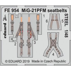Pasy bezpieczeństwa STEEL do MiG-21PFM seatbelts STEEL EDUARD