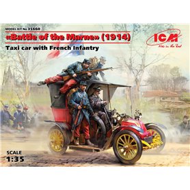 ICM 1:35 BATTLE OF THE MARNE 1914 - TAXI CAR WITH FRENCH INFANTRY