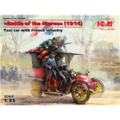 ICM 1:35 BATTLE OF THE MARNE 1914 - TAXI CAR WITH FRENCH INFANTRY 