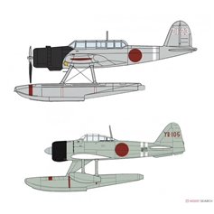 Hasegawa 1:72 Aichi E13A1 Type Zero Model 11 Jake and Nakajima A6M2-N Type 2 Rufe - KAMIKAWAMARU - 2w1 