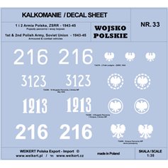 Weikert 1:35 Decals 1 and 2 Polish Army - USSR 1943-45 - Armored vehicles - vol.2