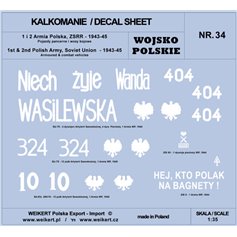 Weikert 1:35 Decals 1 and 2 Polish Army - USRR 1943-45 - Armored vehicles - vol.1