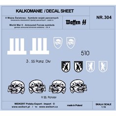 Weikert 1:16 Decals Marks of German armored divisions - vol.4