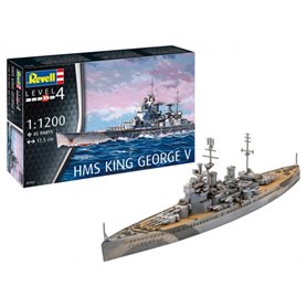 Revell 1:1200 HMS King George V - MODEL SET - z farbami
