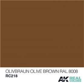 AK Interactive REAL COLORS RC218 Olive Braun - Olive Brown - RAL 8008 - 10ml