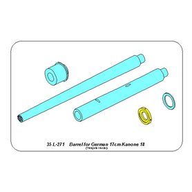 ABER 1:35 Metalowa lufa 170mm do 17cm Kanone 18