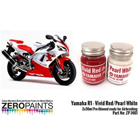 Zero Paints 1461 YZF R1 Vivid Read / Pearl White 2x30ml