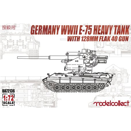 Modelcollect UA72136 E-75 Heavy Tank with 128mm  