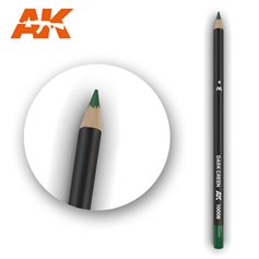 AK Interactive WATERCOLOR PENCIL - ołówek do weatheringu - DARK GREEN