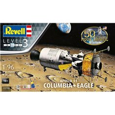 Revell 1:96 50TH MOON LANDING ANNIVERSARY - Apollo 11 - Columbia i Eagle - z farbami