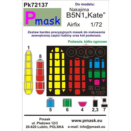 Pmask Pk72137 maski do kabin Nakajima B5N1 Kate