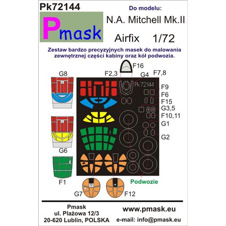 Pmask Pk72144 maski do kabin N.A. Mitchell Mk.II