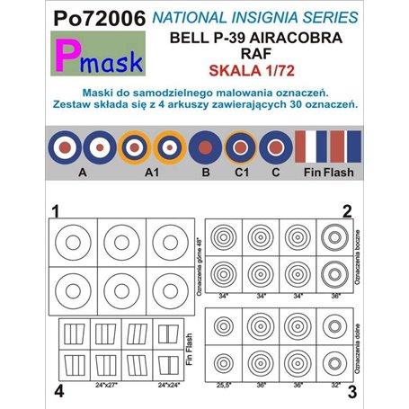 Pmask Po72006 maski do mal.ozn. Aircobra RAF