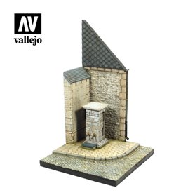 Vallejo Diorama 15,5x15,5 cm Street Corner with Waterpump Normandy 1:35