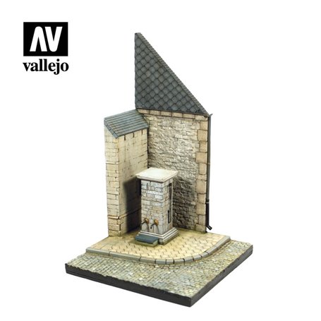Vallejo Diorama 15,5x15,5 cm Street Corner with Waterpump Normandy 1:35