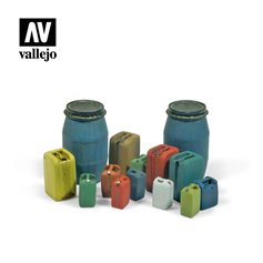 Vallejo Diorama Accessories Assorted Modern Plastic Drums #2 1:35 