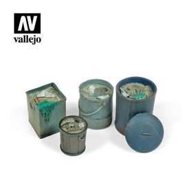 Vallejo Diorama Accessories Assorted Garbage Bins #2 1:35