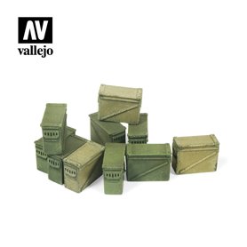 Vallejo Diorama Accessories Large Ammo Boxes 12,7 mm. 1:35