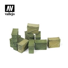 Vallejo DIORAMA ACCESSORIES 1:35 Large Ammo Boxes 12.7mm 