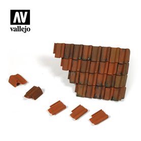 Vallejo Diorama Accessories Damaged Roof Section and Tiles 1:35