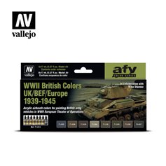 Vallejo 71614 Zestaw farb AFV SERIES - WWII BRITISH COLORS UK / BEF / EUROPE 1939-1945