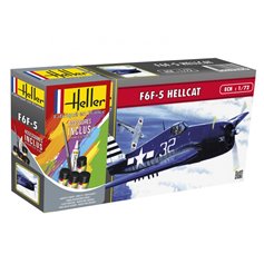 Heller 1:72 Grumman F6F-5 Hellcat - STARTER SET - w/paints 
