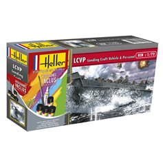 Heller 1:72 LCVP - LANDING CRAFT VEHICLE AND PERSONNEL w/figurkami - STARTER SET - w/paints 