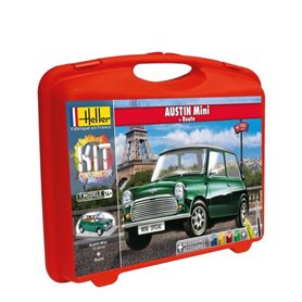 Heller 1:43 Austin Mini z podstawką - CONTRUCTOR KIT - z farbami